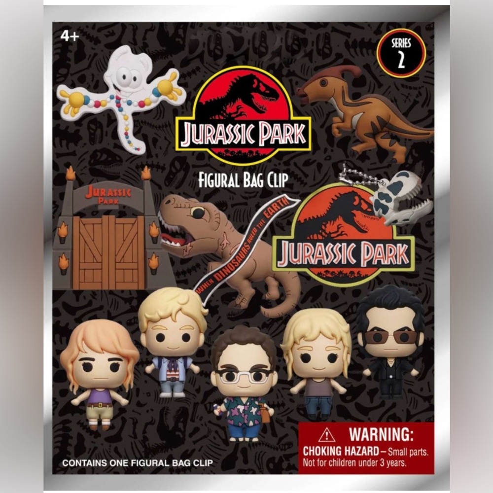Jurassic Park LOGO Bag Clip Blind Bag‎ Series 2 Monogram Key Chain✅